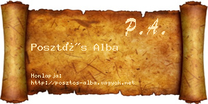 Posztós Alba névjegykártya